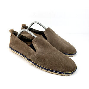 Eric Michael Mens Sz EU 43 US 12 Tan Brown Suede Slip On Loafer Espadrille Shoes